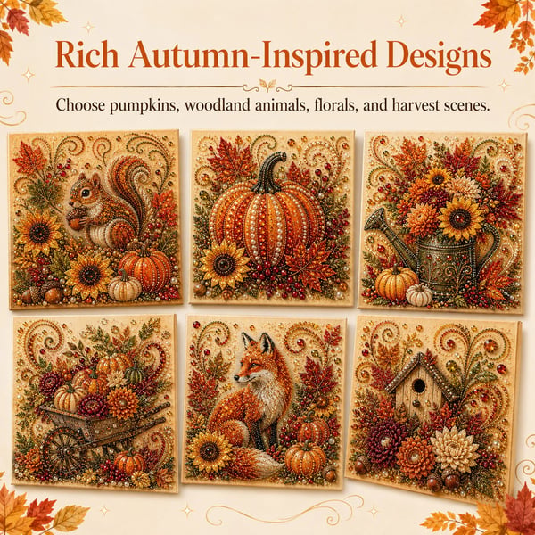 🍂✨ Autumn Pearl Painting Kit – Create a Beautiful Fall Artwork With a Touch of Sparkle
