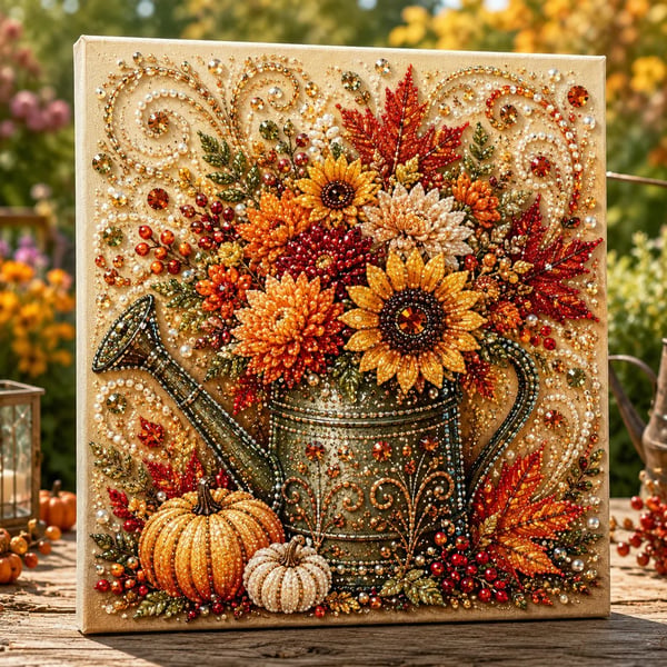 🍂✨ Autumn Pearl Painting Kit – Create a Beautiful Fall Artwork With a Touch of Sparkle