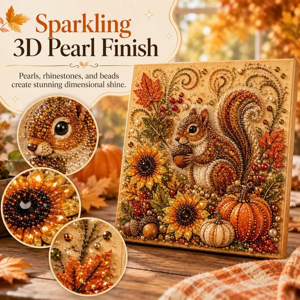 🍂✨ Autumn Pearl Painting Kit – Create a Beautiful Fall Artwork With a Touch of Sparkle