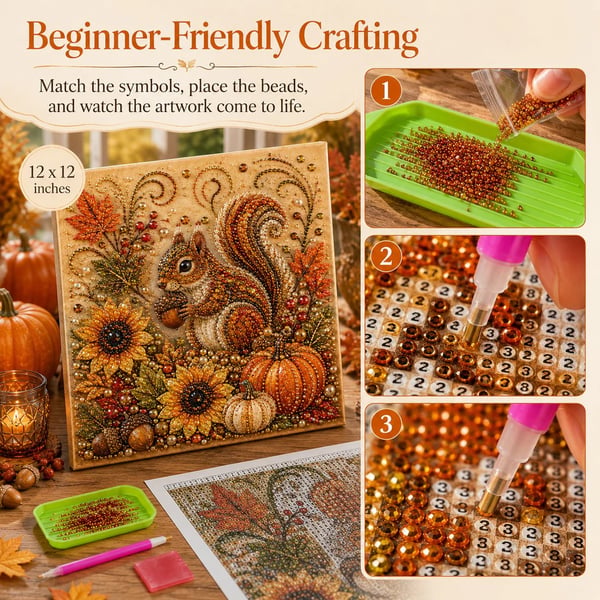🍂✨ Autumn Pearl Painting Kit – Create a Beautiful Fall Artwork With a Touch of Sparkle