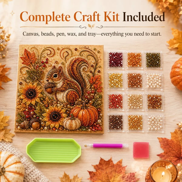 🍂✨ Autumn Pearl Painting Kit – Create a Beautiful Fall Artwork With a Touch of Sparkle