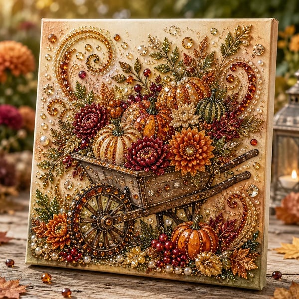 🍂✨ Autumn Pearl Painting Kit – Create a Beautiful Fall Artwork With a Touch of Sparkle