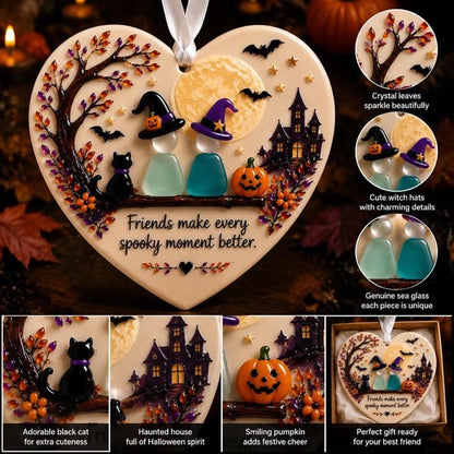 🎃 Halloween Friendship Sea Glass Ornament