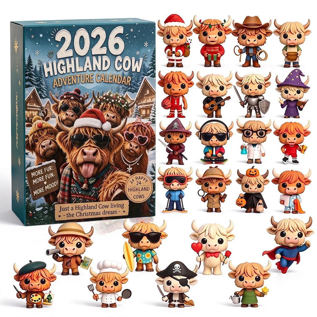 🐂🎁 2026 Highland Cow Advent Calendar – 24 Days of Christmas Surprises 🎄✨