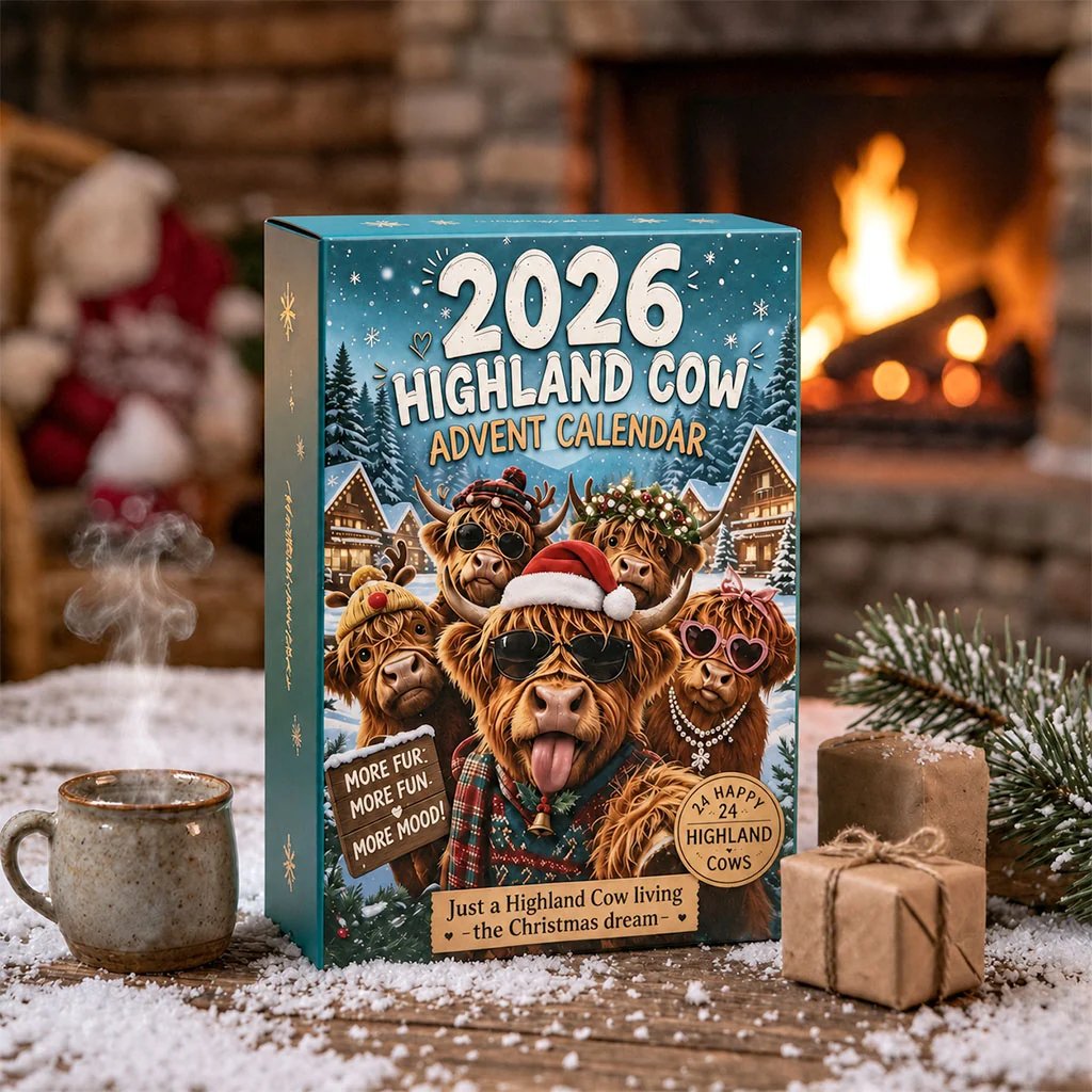 🐂🎁 2026 Highland Cow Advent Calendar – 24 Days of Christmas Surprises 🎄✨