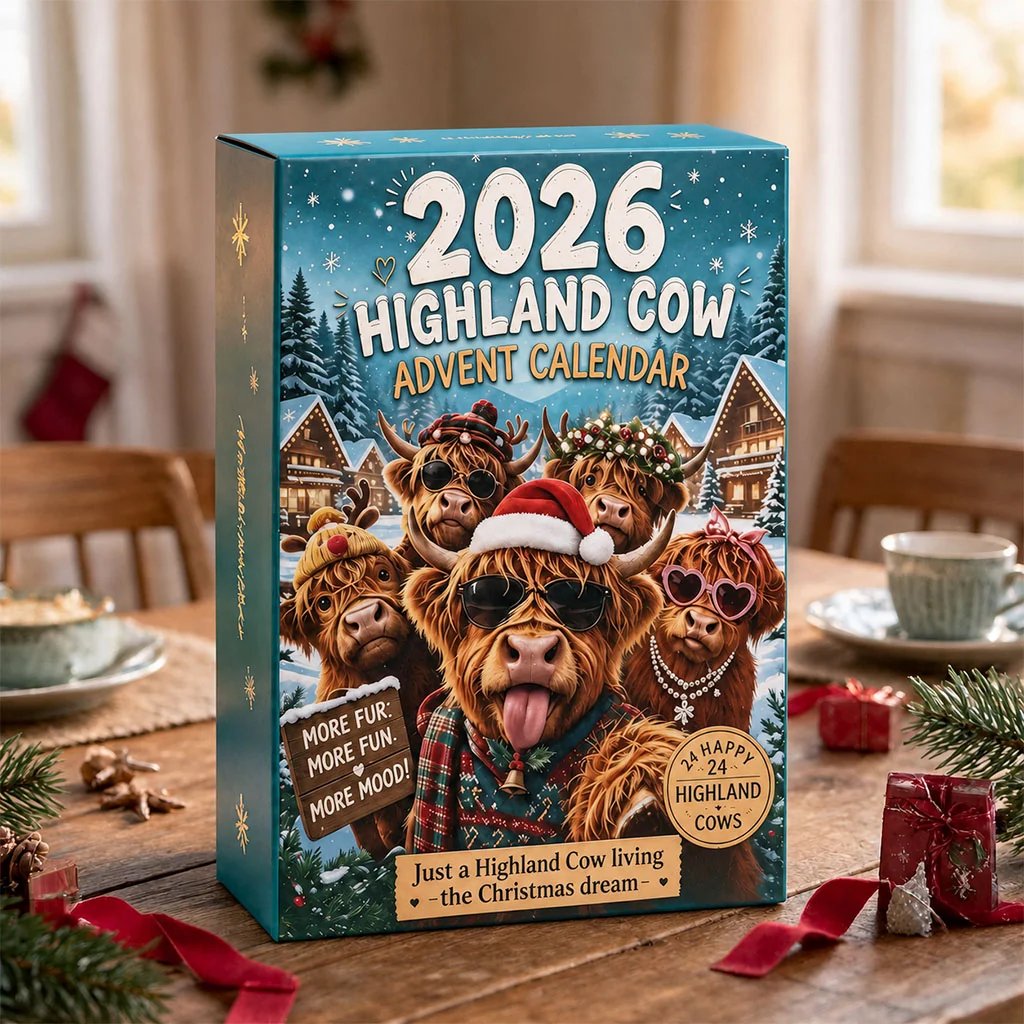 🐂🎁 2026 Highland Cow Advent Calendar – 24 Days of Christmas Surprises 🎄✨