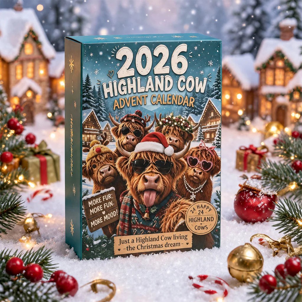 🐂🎁 2026 Highland Cow Advent Calendar – 24 Days of Christmas Surprises 🎄✨