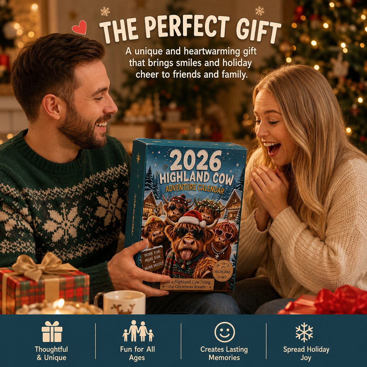 🐂🎁 2026 Highland Cow Advent Calendar – 24 Days of Christmas Surprises 🎄✨