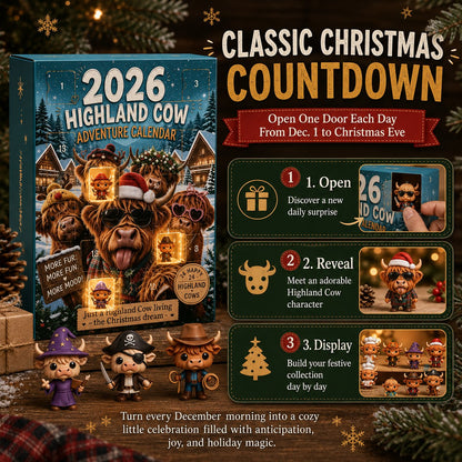 🐂🎁 2026 Highland Cow Advent Calendar – 24 Days of Christmas Surprises 🎄✨