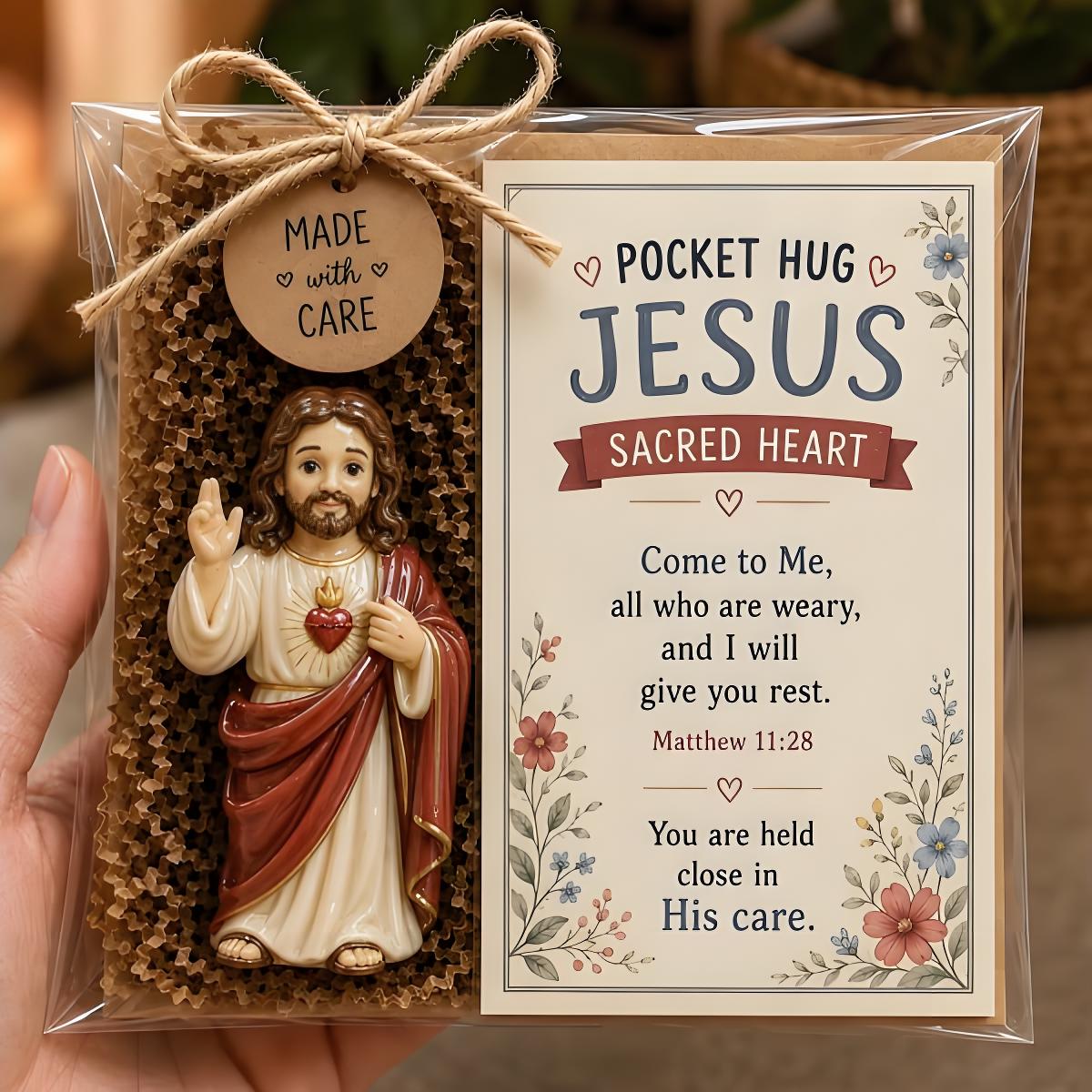 ✨✝️ Faith Pocket Hug Keepsake – Jesus, Mary & Guardian Angel Encouragement Gift