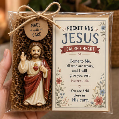 ✨✝️ Faith Pocket Hug Keepsake – Jesus, Mary & Guardian Angel Encouragement Gift