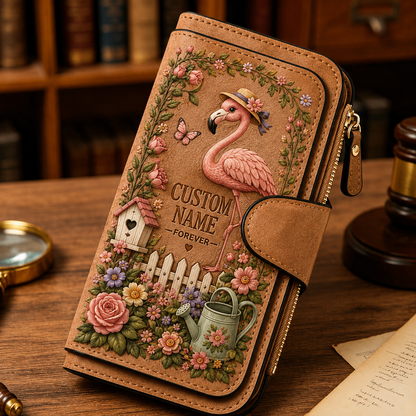 🌸 Personalized Garden Embossed Wallet