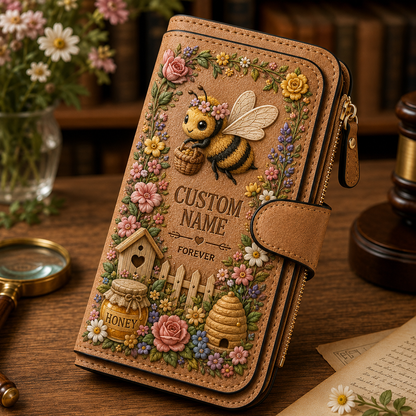 🌸 Personalized Garden Embossed Wallet