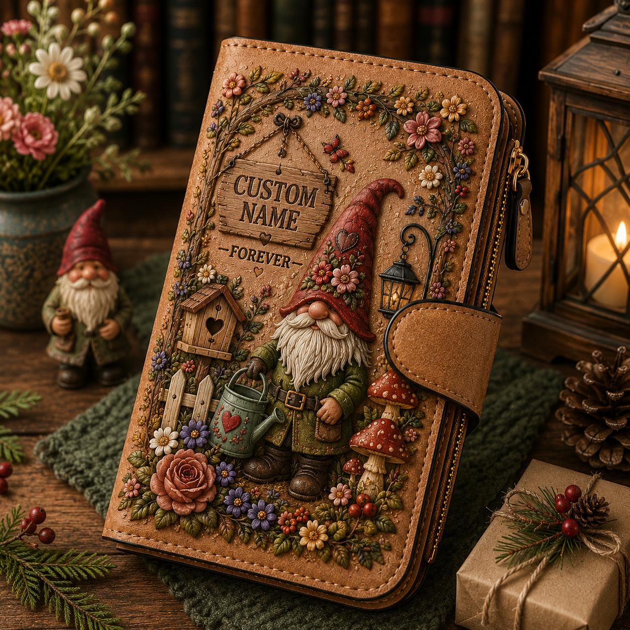 🌸 Personalized Garden Embossed Wallet