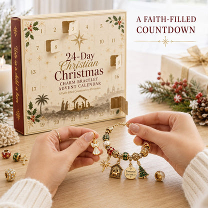 🎄24-Day Christian Christmas Charm Bracelet Advent Calendar