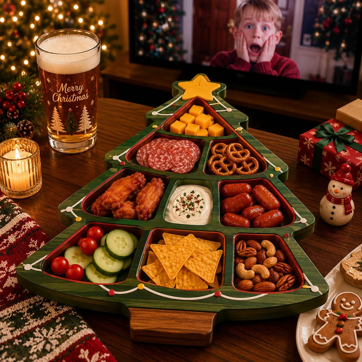 🎄 Christmas Snack Serving Tray – Make Holiday Snacking More Fun 🍿✨
