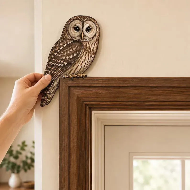 🦉 Wooden Owl Door Topper