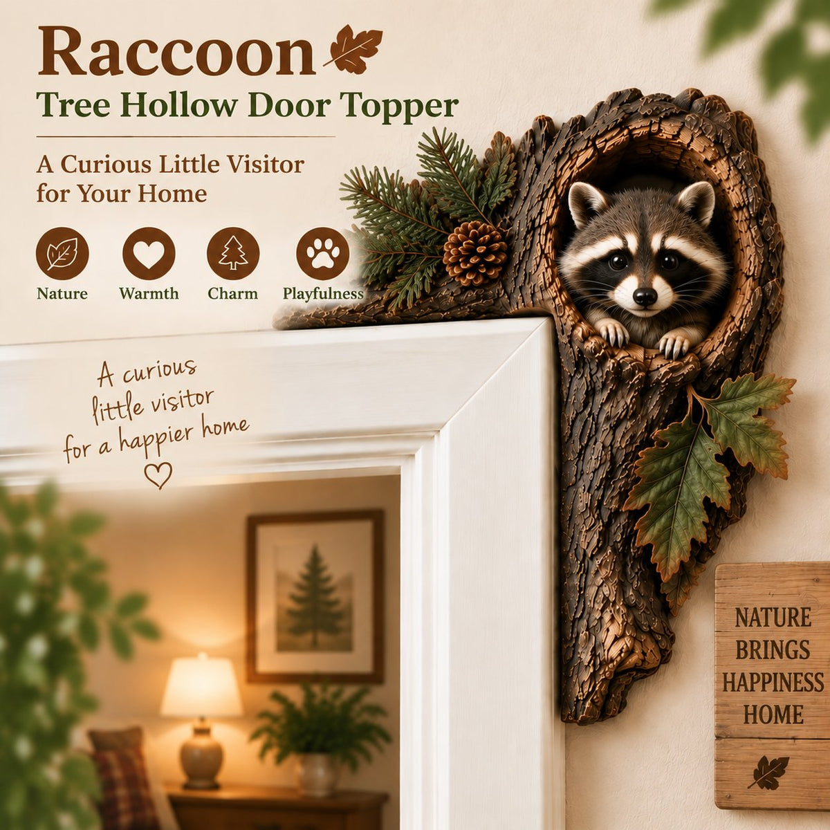 🐿️ Chipmunk Tree Hollow Door Topper
