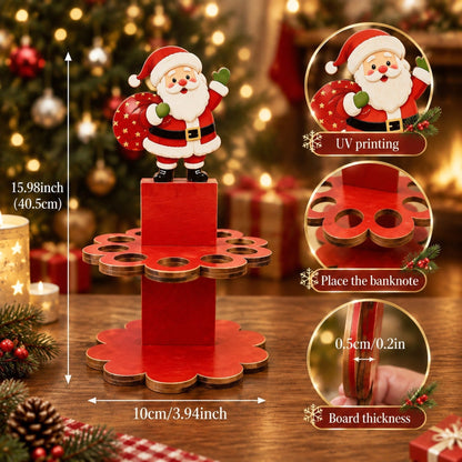💵🎄 Christmas Tabletop Wooden Money Holder – Turn Cash Into a Festive Centerpiece ✨
