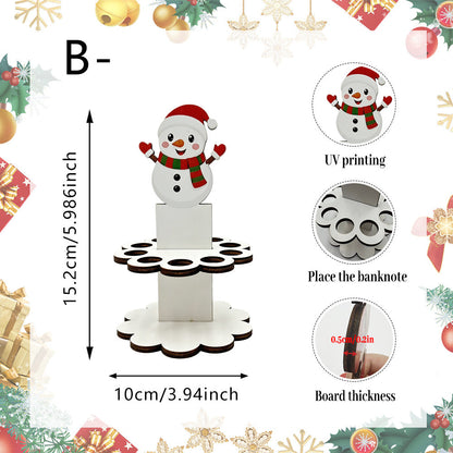 💵🎄 Christmas Tabletop Wooden Money Holder – Turn Cash Into a Festive Centerpiece ✨