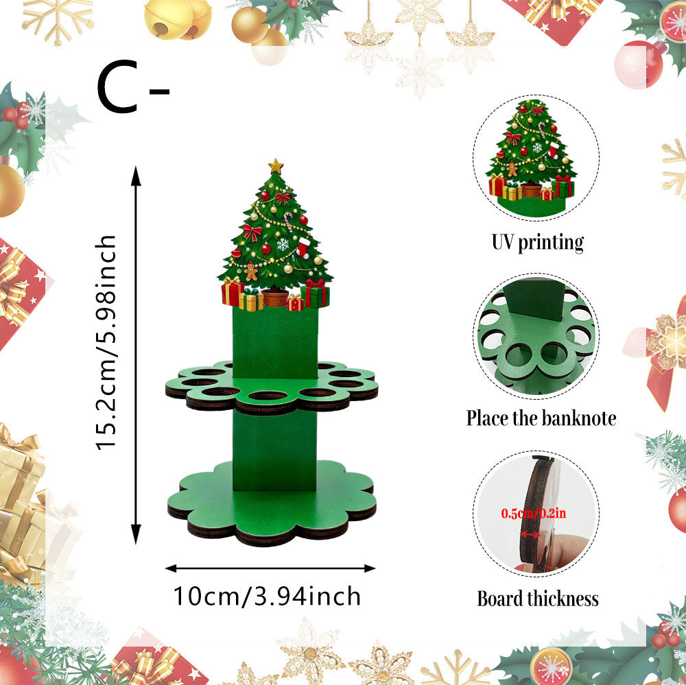 💵🎄 Christmas Tabletop Wooden Money Holder – Turn Cash Into a Festive Centerpiece ✨
