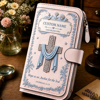 Personalized Faith Over Fear Wallet-Custom Name Faith Organizer