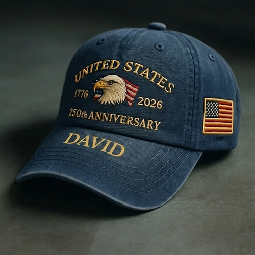 Personalized 250th Anniversary Patriotic Hat