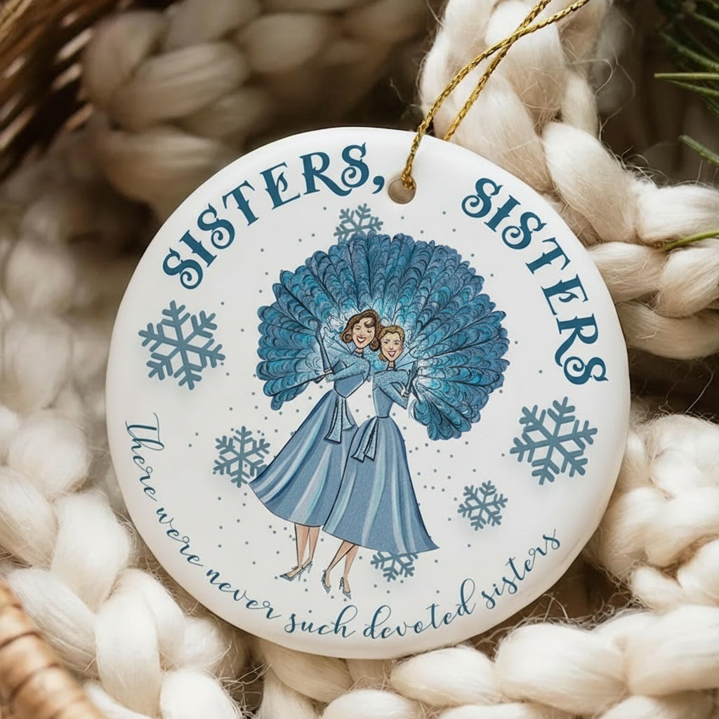 White Christmas Sisters Ornament