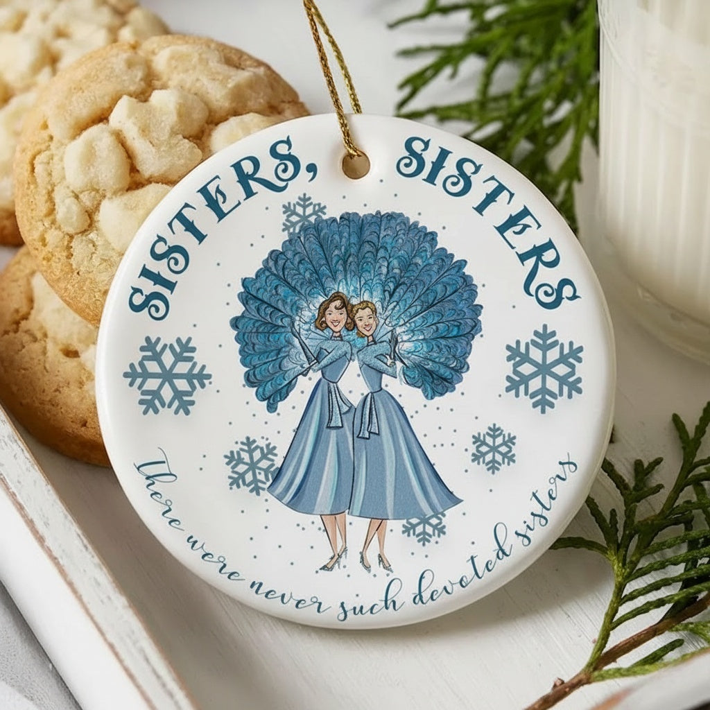 White Christmas Sisters Ornament