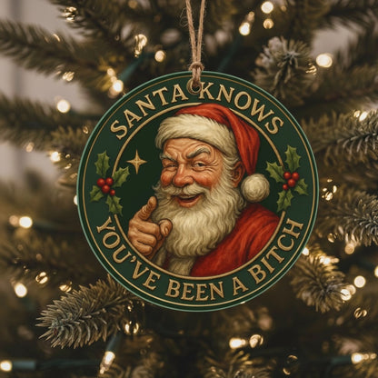 "Santa's Sassy Salute" Christmas Ornament