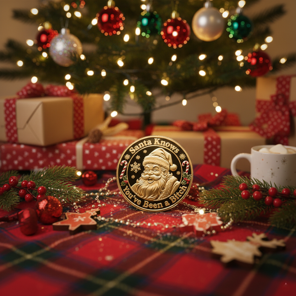Early Christmas Sale 60%🎅Santa Knows You've Been a Bitch Coin – Funny Christmas Gift