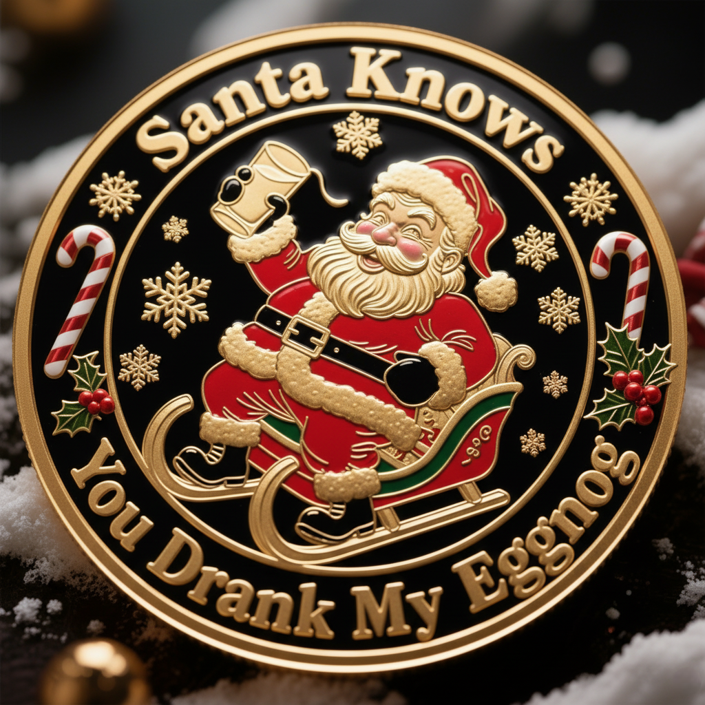 Early Christmas Sale 60%🎅Santa Knows You Drank My Eggnog Coin – Funny Christmas Gift