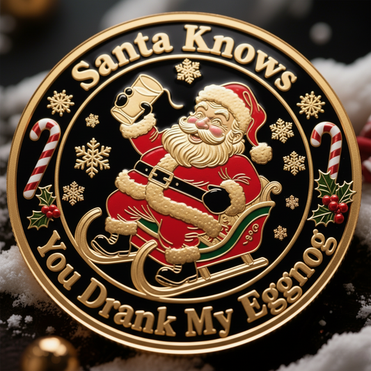 Early Christmas Sale 60%🎅Santa Knows You Drank My Eggnog Coin – Funny Christmas Gift