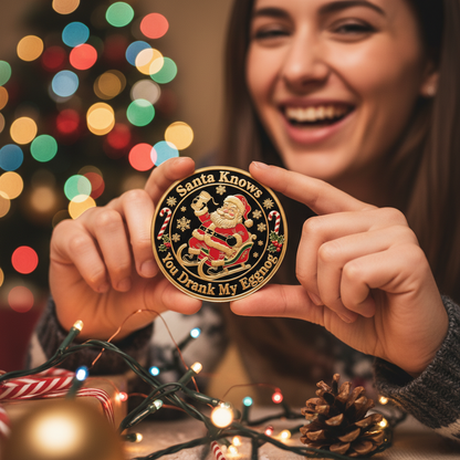 Early Christmas Sale 60%🎅Santa Knows You Drank My Eggnog Coin – Funny Christmas Gift