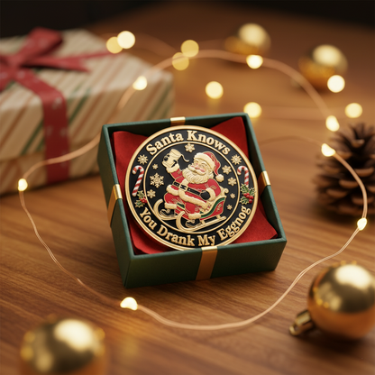 Early Christmas Sale 60%🎅Santa Knows You Drank My Eggnog Coin – Funny Christmas Gift