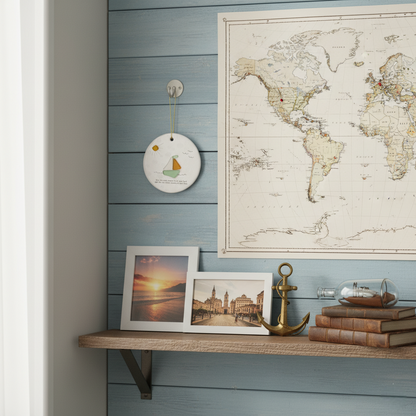 Sea Glass Sailboat Serenity Ornament