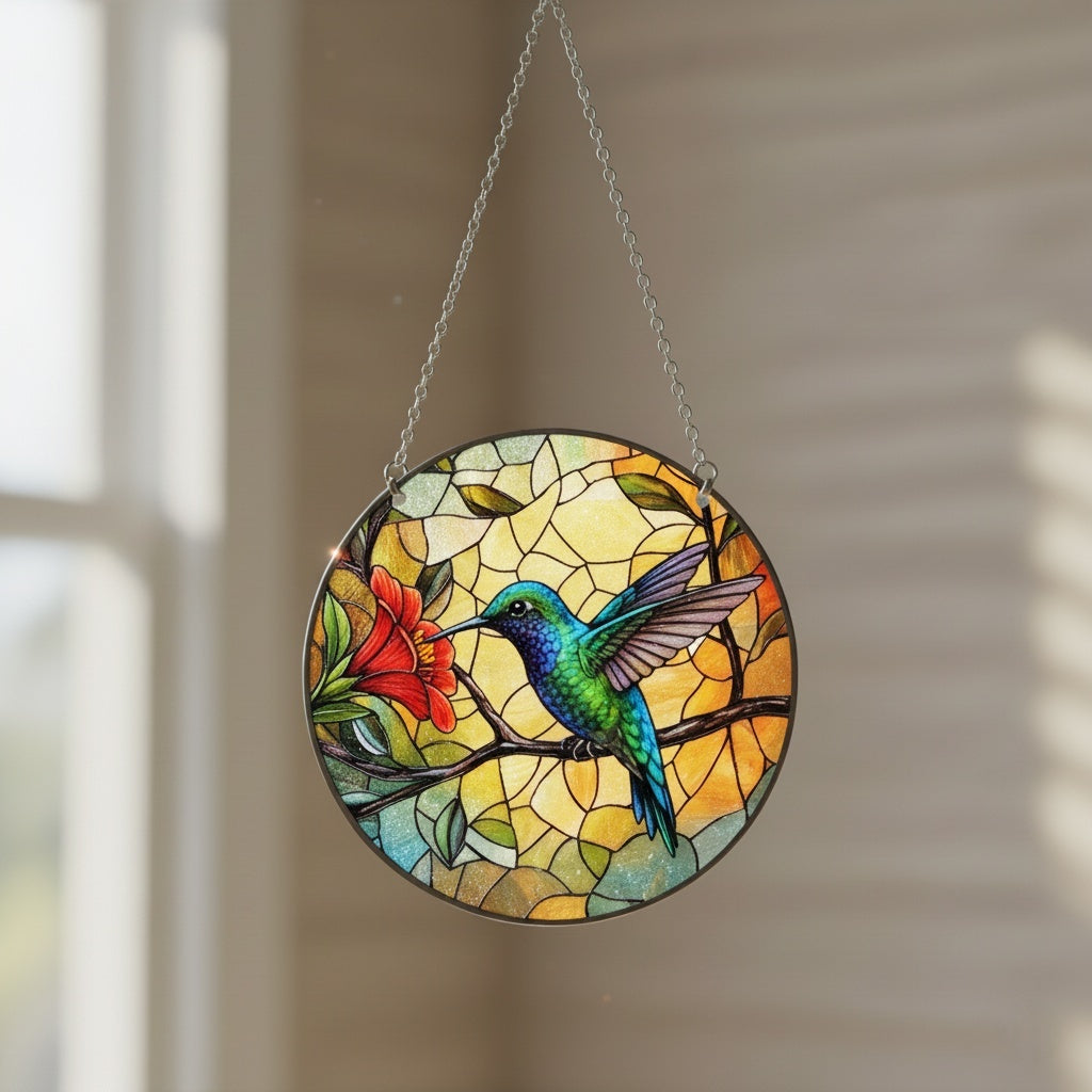 🎨🐦 Stained Glass Style Bird Sun Catcher