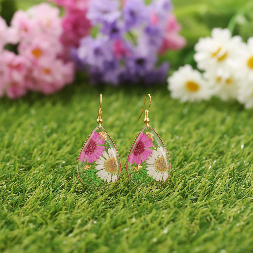 The Beauty Of Nature-Daisy Flower Earrings