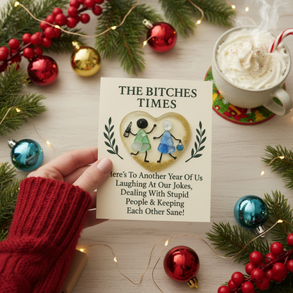 Seaglass Bestie Heart Display Piece