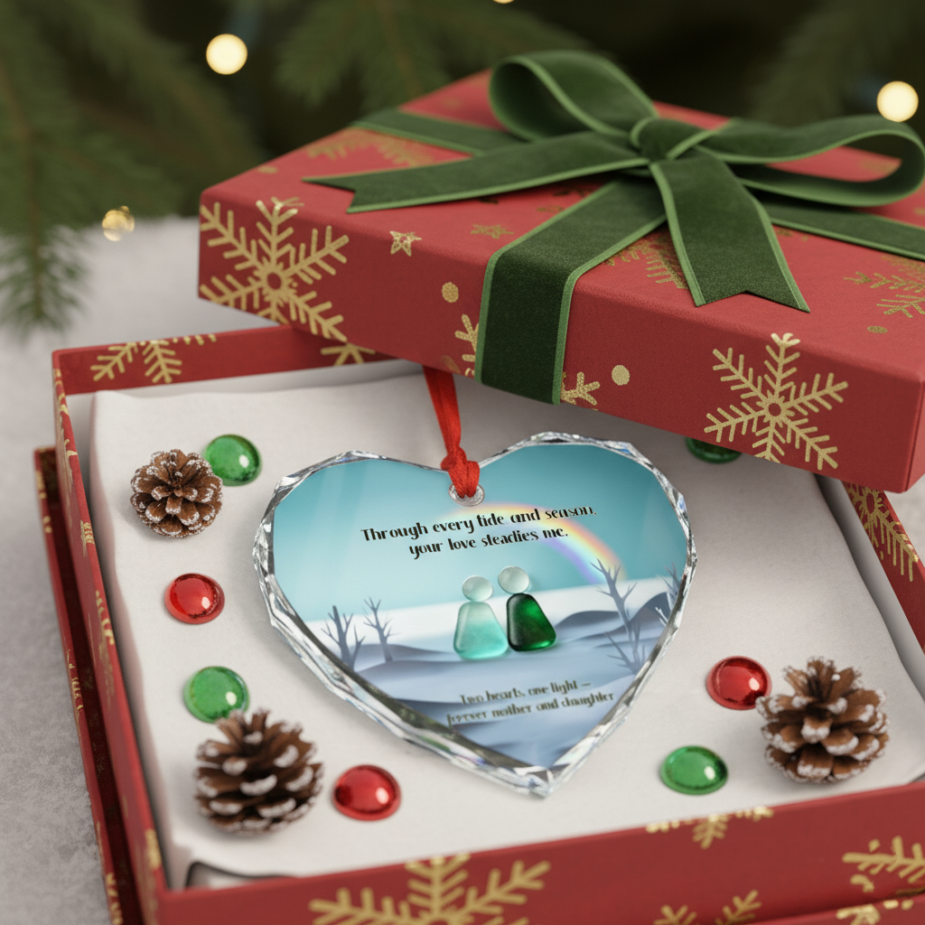 Mother and Daughter Sea Glass Ornament – Through Every Tide and Season
