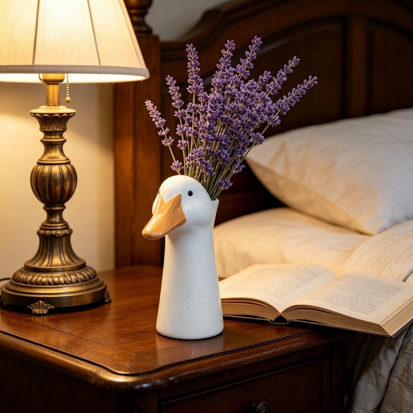 🦆 Ceramic Duck Flower Vase
