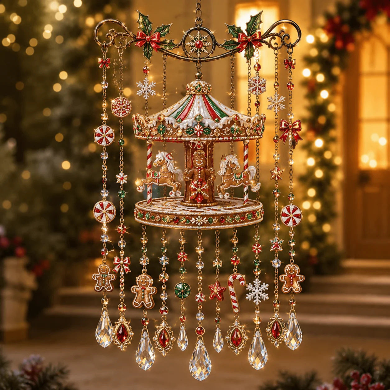 🎄🎄🎐Handmade Christmas Stained Glass Window Hanging