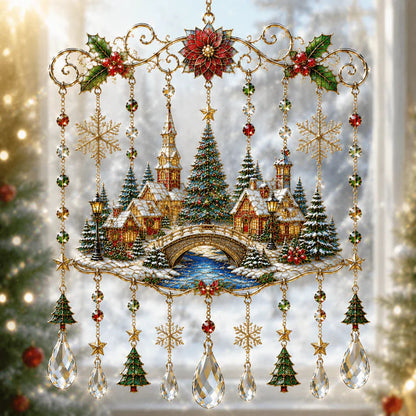 🎄🎄🎐Handmade Christmas Stained Glass Window Hanging
