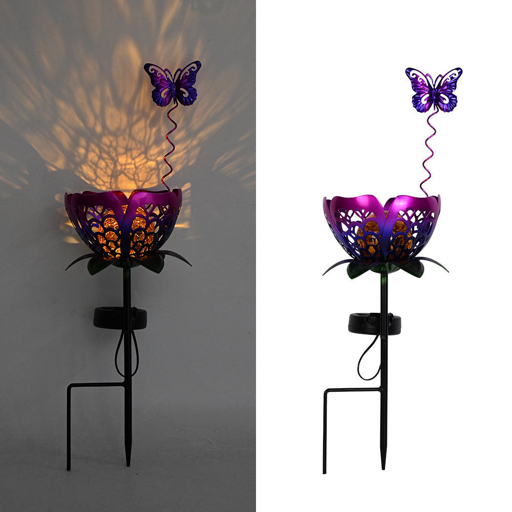 🔥Summer Hot Sale💡Solar Flower Garden Decor Stake Lights, Metal Flower & Butterfly Yard Ornaments (2 Styles)
