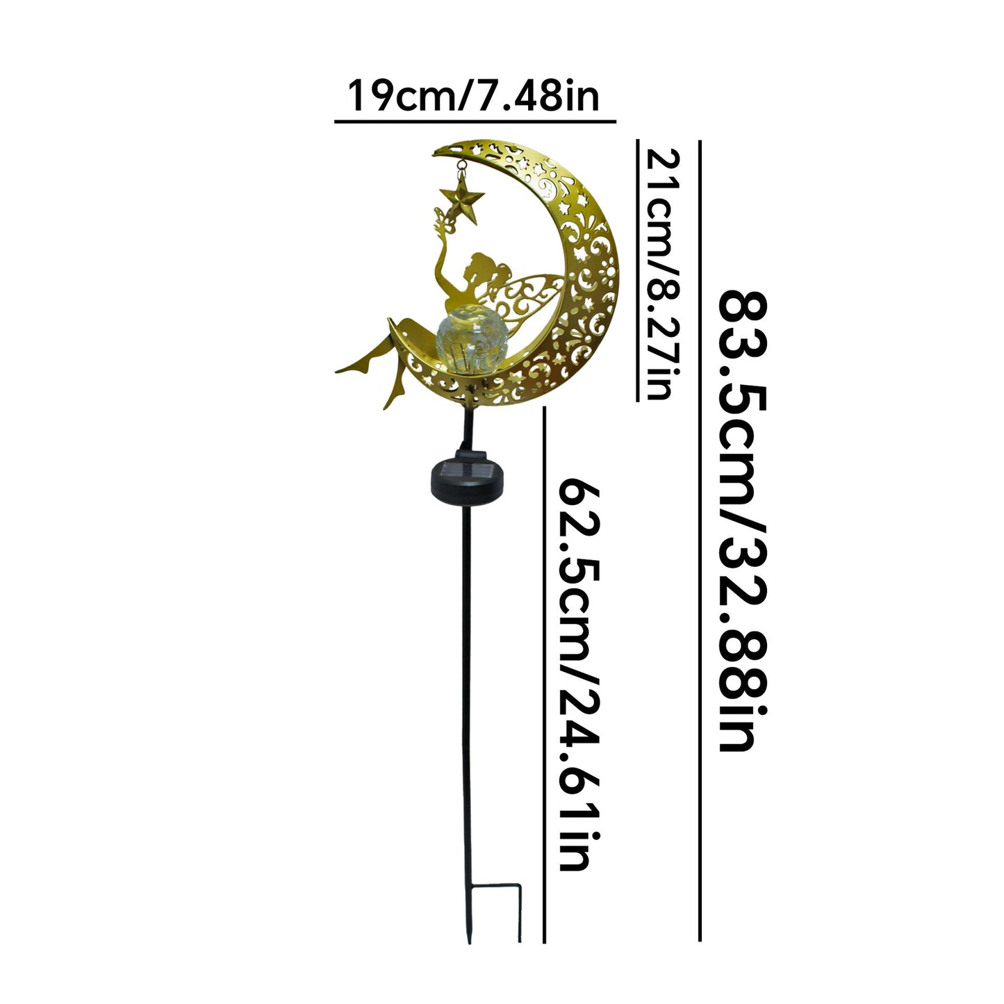 🔥Limited-time 50% discount🌙Fairy on Moon Solar Garden Stake Lights, Crackle Glass LED Outdoor Decor (3 Styles)