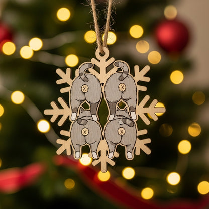 🎄Christmas Gift--Cat Butt Snowflake Christmas Ornament