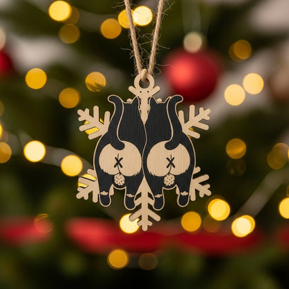 🎄Christmas Gift--Cat Butt Snowflake Christmas Ornament