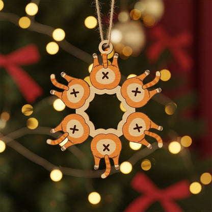 🎄Christmas Gift--Cat Butt Snowflake Christmas Ornament
