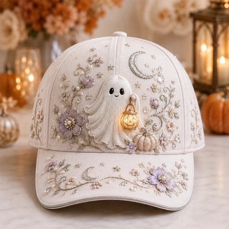 🎃 🎃 3D Halloween Embroidery Cap | Spooky Cute Adjustable Hat for Fall Outfits, Daily Styling & Halloween Parties