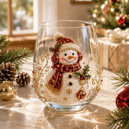 🎄🎄✨  Christmas Glass Art Cup | Luxury Holiday Glassware for Drinks, Decor & Christmas Gifts 🎁